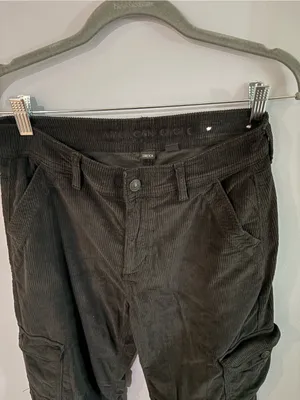 American Eagle Women’s Dark Gray Corduroy Cargo Pants in size 4 Short. thumbnail 2