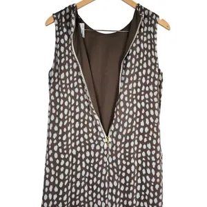 JBS Women's‎ Brown White Speckle Print Sleeveless Zipper Dress Size 10 thumbnail 3