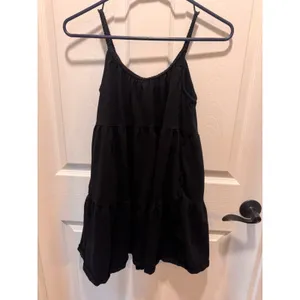 Old Navy Black‎ Tiered Swing Dress XS Braided Strap Sleeveless Mini Sundress thumbnail 6