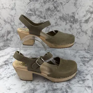 Lotta From Stockholm Highwood Mary Jane Clogs Size 41 EU 9.5 US Taupe Nubuck thumbnail 3