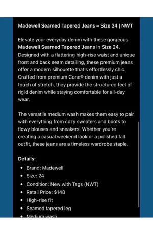 Madewell Tapered Leg Jeans thumbnail 7