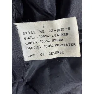 Venezia Vintage Black Leather Hooded Parka Jacket Womens Large 02-9438-9 Zip Up thumbnail 9