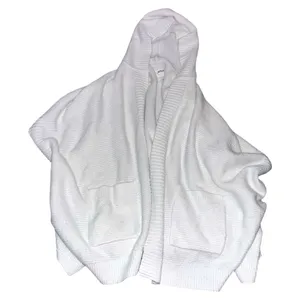 Aerie Hooded Short White Knit Sweater thumbnail 2