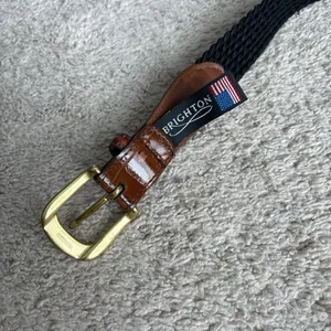 Brighton Black and Brown Belt with Brass Buckle thumbnail 2