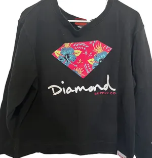 Diamond supply black long sleeve sweatshirt measurements in pictures thumbnail 1