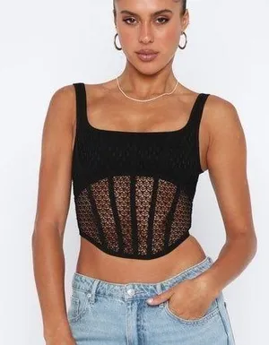 White Fox Let’s Part Ways Bustier Black thumbnail 1