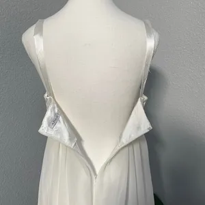 White Ivory Dress Empire Waist Rhinestone Handkerchief Hem Fairycore Whimsical thumbnail 5
