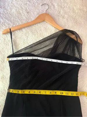 Lulus Brayla Black One-Shoulder Mermaid Maxi Dress Size Medium Formal Wedding thumbnail 8