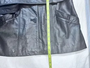 Winlit Vintage Leather Women's Jackets Size M Soft Black Warm Trench Coat Belt thumbnail 11