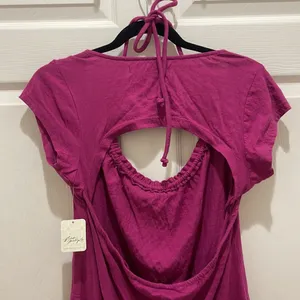 NWT Free People Beach Cranberry Vivi Open Back Stretch Mini Dress thumbnail 6