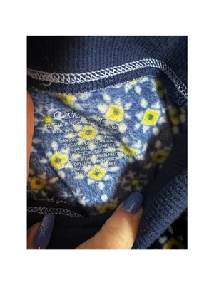 Cuddl Duds Pajamas Set L Blue Yellow Ultra Plush Velvet Fleece thumbnail 8