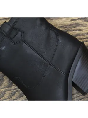Sun + Stone Womens Brennaa Western Stitching Cowboy Booties Ankle Boots Black 7M thumbnail 9