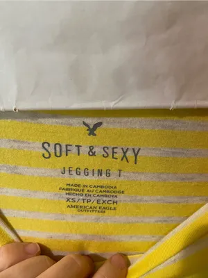 American Eagle Outfitters Yellow and White Striped Long Sleeve Tee thumbnail 3