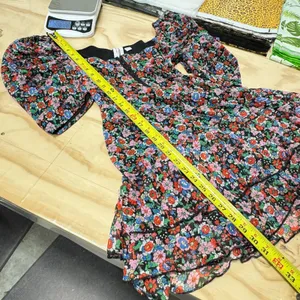Collusion Floral Puff Sleeve Mini Dress Square Neck Ruffle Hem Multi-Color US 4‎ thumbnail 11