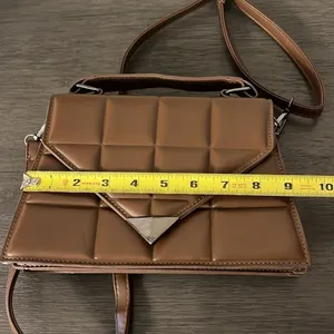 Fashion Rhombus brown‎ quilted crossbody shoulder bag thumbnail 3