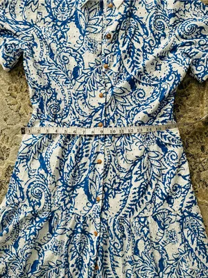 Zara Blue and White Paisley Button-Up Midi Dress 💙 thumbnail 7