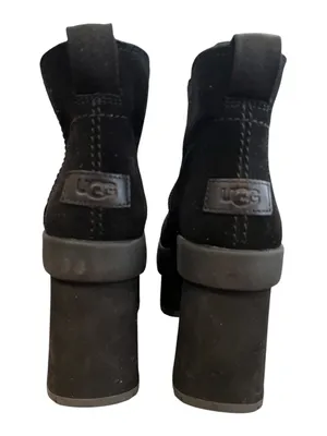 UGG New Heights Platform Mini Black Suede Heeled Boots Women’s 8 New No Box thumbnail 5
