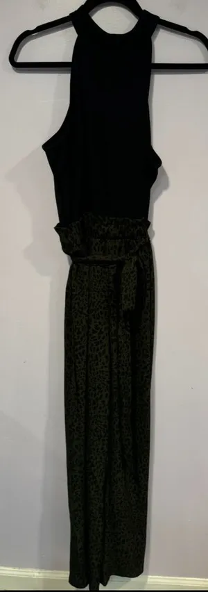 Black and‎ Green cheetah print Miami jumpsuit thumbnail 1