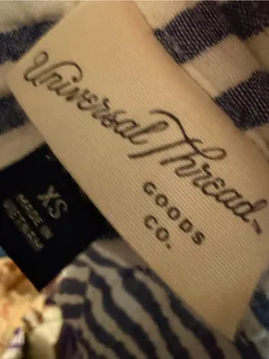 Universal Thread Blue White Striped Cotton Gauze Henley Blouse XS thumbnail 6