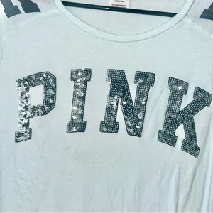 PINK Sequin Logo Tee thumbnail 2