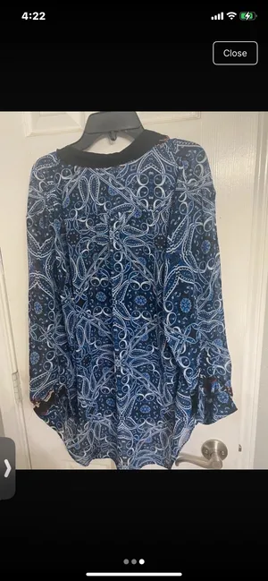 Cato Beautiful blue black blouse thumbnail 3