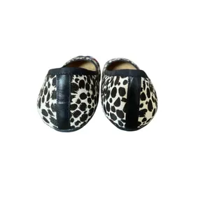 Neiman Marcus Metallic Toe Leopard Print Ballet Flats calf Hair size 8 flawed thumbnail 5