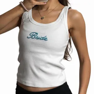 Handmade beaded bride tank top White Size L thumbnail 3