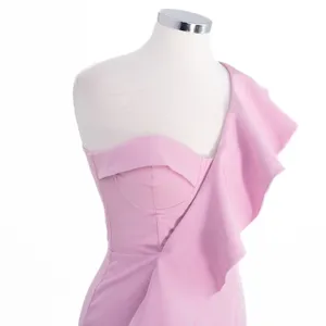 Lavish Lice Scuba Midi Dress with Corset Bodice & Dramatic One-Shoulder Ruffle thumbnail 13
