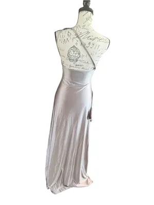 Women's OYS Champagne One Shoulder Dress S thumbnail 11