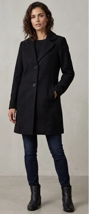 Sam Edelman Clean Notch 2 Button Wool Black Jacket Coat Size 8 $220 thumbnail 1