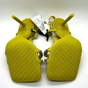 Zara Sexy NWT Lime Green Rhinestones High Heel Shoes **EU Sz 36/US Sz 6** 🔥🔥 thumbnail 4