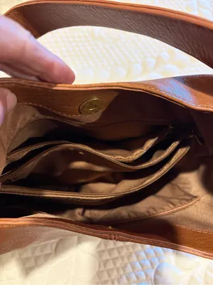 Antik Kraft Cognac Brown Vegan Leather Slouchy Hobo Bag thumbnail 7