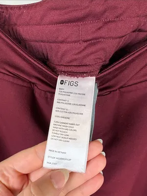 Figs Zamora Jogger Scrub Pants Burgundy Women’s Size Medium Petite Technical thumbnail 5