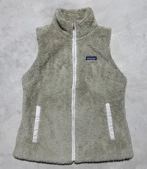 Patagonia Fleece Vest Women's SZ L Beige Sleeveless Full Zip Los Gatos Pile thumbnail 1