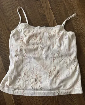 Jockey Cream Floral Lace-Trim Camisole with Adjustable Straps thumbnail 1