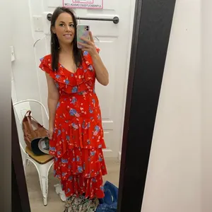 WAYF Chelsea tiered red ruffle maxi dress thumbnail 5