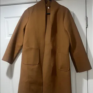 SHEIN Brown Open Front Blazer Coat thumbnail 1