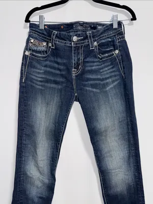 Miss Me Standard Skinny Jeans Dark Wash Embellished Pockets Size 28 ME8845SR thumbnail 9