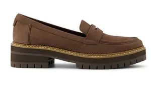 TOMS Cara Lug Sole Penny Loafers – Oak Brown Leather – Women’s Size 8 NWT No Box thumbnail 1