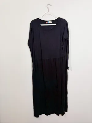 Free People Beach Cameron Oversized Jersey Maxi Dress Black Size XS thumbnail 2