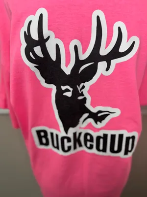Bucked Up Neon Pink Short Sleeve Graphic Tee Size Large thumbnail 4
