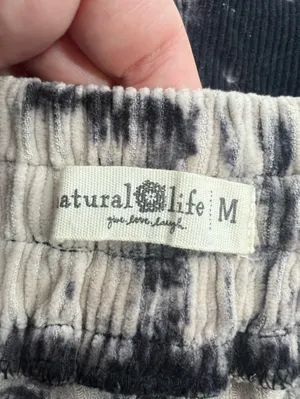 Natural Life Corduroy Wide Leg‎ Pants Medium Black Tie Dye thumbnail 5