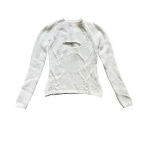 Gimaguas Ori Cutout Sweater Jumper Size Small‎ White Cable Knit Alpaca Blend thumbnail 2