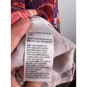 Chico’s Floral Knit Top Size 3 US XL Purple Long Sleeve V Neck Paisley thumbnail 3
