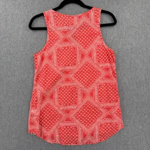 The North Face Womens Red Print Organic Cotton Henley Tank Top Small thumbnail 2