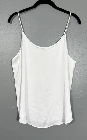 Bar III White Minimalist Silky Feel Tank Top - Women's Size Medium - Spaghetti thumbnail 1