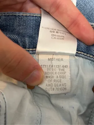 Mother denim the insider cropped a side of beans blue straight leg jeans sz 27 thumbnail 14