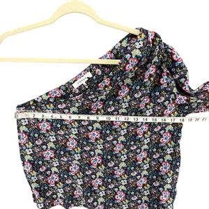 Frame One Shoulder Top Womens M Coastal Blue Multicolor Floral‎ Boho Chic ASO thumbnail 6