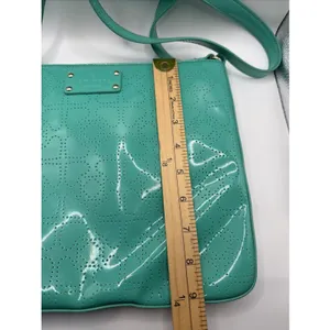 Kate Spade Metro Darby Crossbody Turquoise Aqua Die Cut Spades Patent Leather thumbnail 3