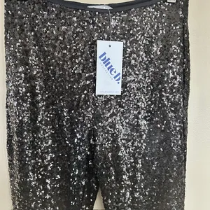 Blue B Collection Black Sequin Fully Lined Leggings Size M NWT Size M thumbnail 3